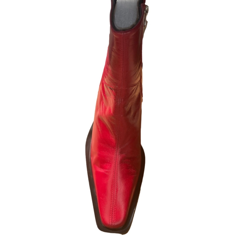L'intervalle Grant Red Leather Boots, Made in Spain, Size 40 - Picture 3 of 9